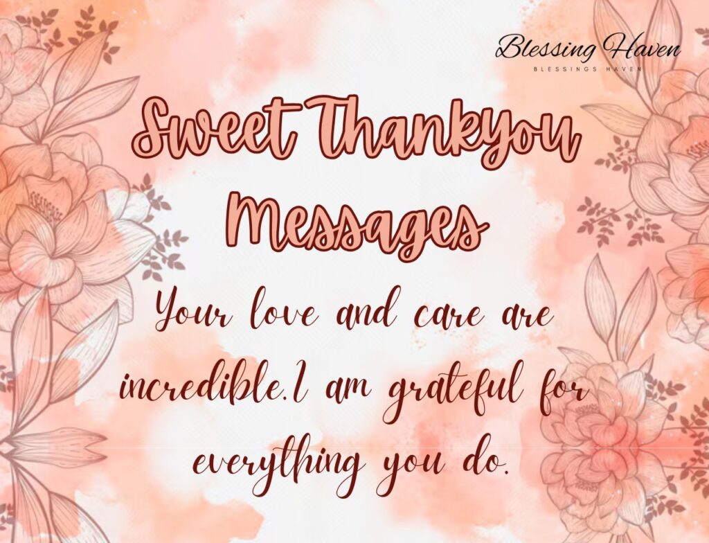 Sweet Thankyou Messages
