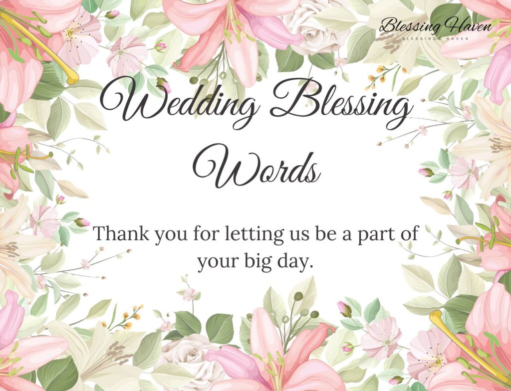 Wedding Blessing Words