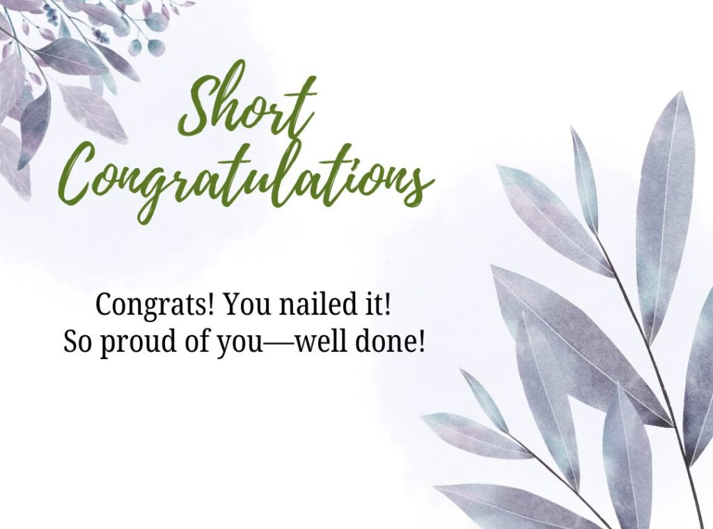 Short Congratulations Messages