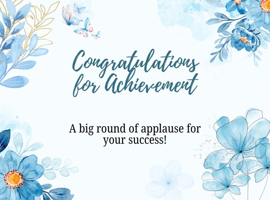 Congratulations for Achievement